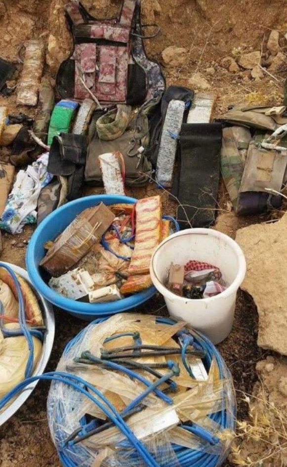 15th Division's Intelligence section seized 20 suicide belts, 8 bags of C4 material, 10 rounds for drones, 12 hand grenades, 60 pressure plate IEDs, and 2 spools of Det Cord in Ayadiyah